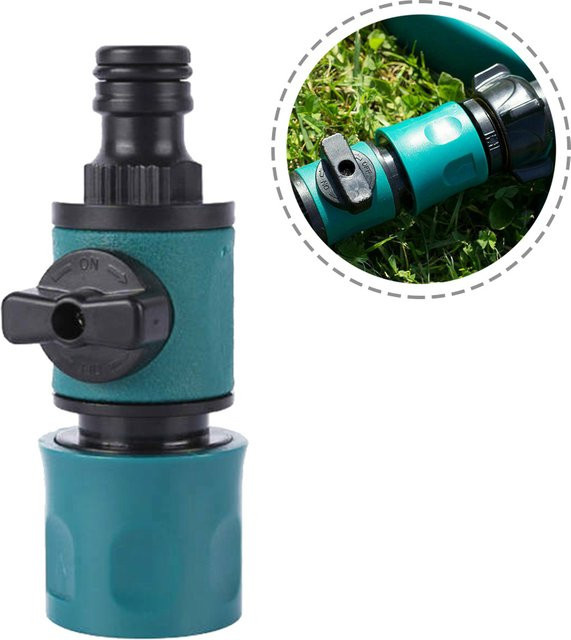 Vibratite Gartenschlauch Schnellkupplung mit Absperrventil und Flow Control aus Kunststoff - Bild 1