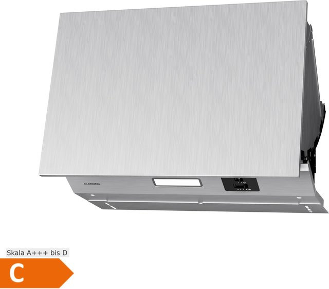 Klarstein Swift Square Einbauhaube Dunstabzugshaube in Silbermetallik mit LED-Display, 380 m³/h, EEK C, Abluft oder Umluft - Bild 1