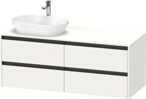 Duravit Waschtischunterschrank Ketho.2 in Weiß Matt, wandhängend mit 4 Schubladen, Breite: 140 cm, Tiefe: 55 cm - Bild 1