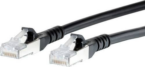 Metz Connect RJ45 Patchkabel CAT 6a S/FTP Ethernet/LAN Schwarz 3,00 m - Bild 1