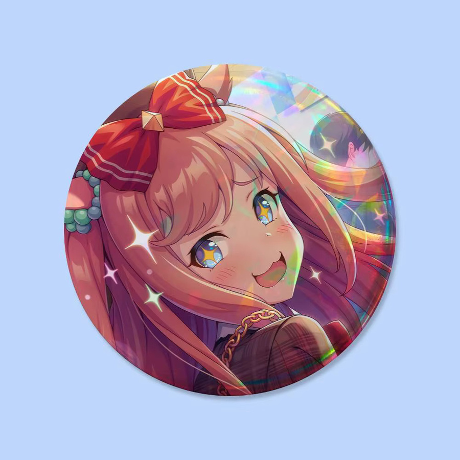 Agnes Digital Anime Umamusume Anstecknadel Bilibili Runde Cosplay Pin aus Metall in Multicolor, Durchmesser: 58 mm - Bild 4