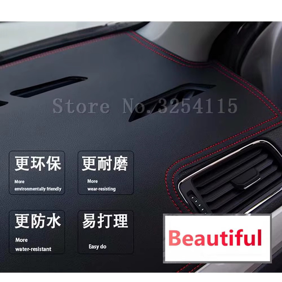 ENJOYTOUR Dashboard Abdeckung aus Leder für Skoda Kodiaq NS7 (2016 - 2022), Farbe: Schwarz - Bild 3