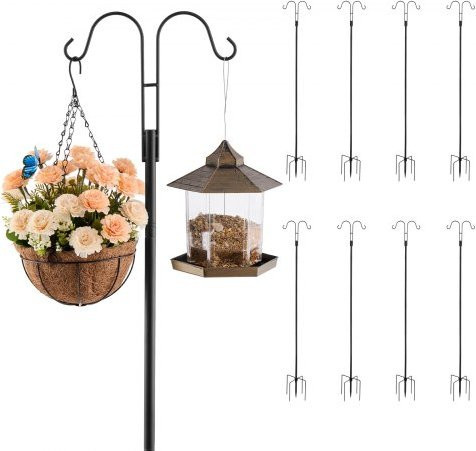 VEVOR Schäferhaken 8er-Pack, Hirtenhaken 195 cm, Garten Doppelhaken für Futterspender, Pflanzenkörbe und Solarlaternen, Dicke: 1,9 cm - Bild 1