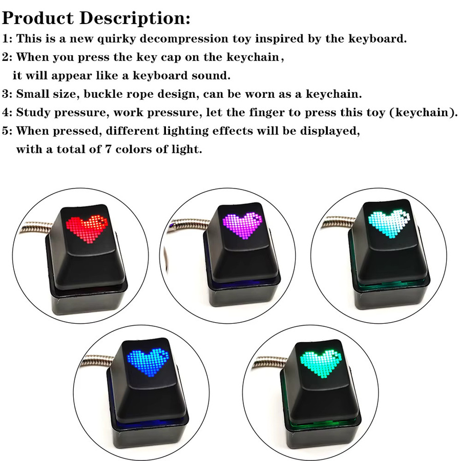 Schlüsselanhänger RGB Beleuchtung, Schwarz, Kunststoff, Unisex - Bild 2