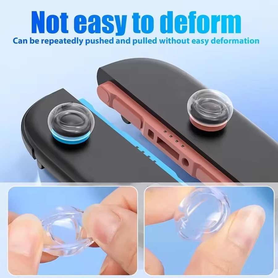 Nintendo Switch 2 Silikon-Joystick-Kappen für Joypads, transparente und rutschfeste Daumengriffkappen für Thumbsticks - Bild 4