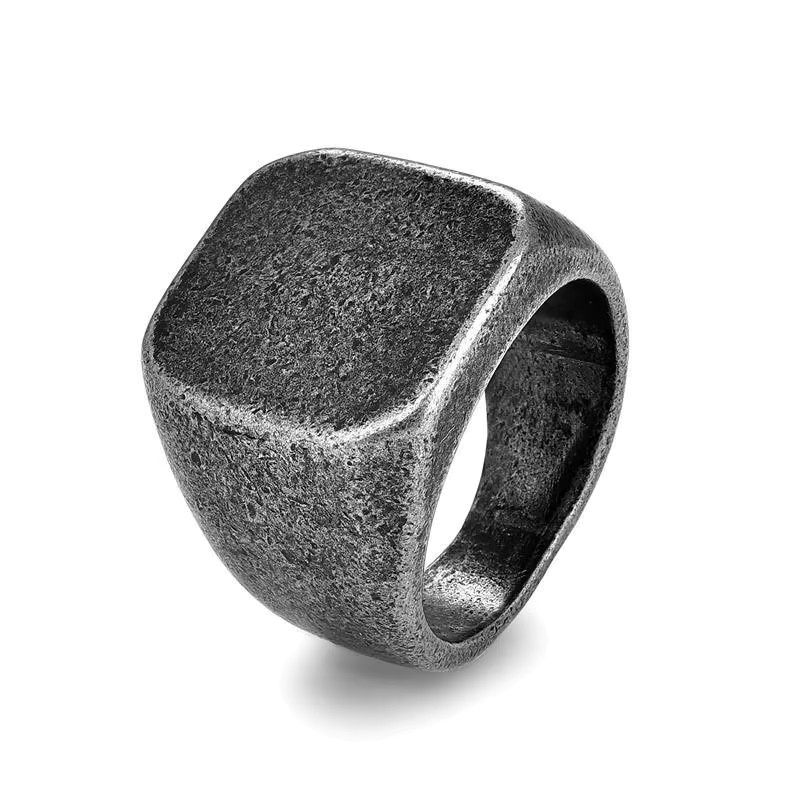 Jiayiqi Ring Edelstahl, Silber, Vintage, Herren - Bild 2