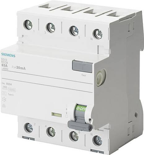 Siemens FI-Schutzschalter RCD 4polig 40A 0,03A 400V 5SV3344-6KK12 - Bild 1