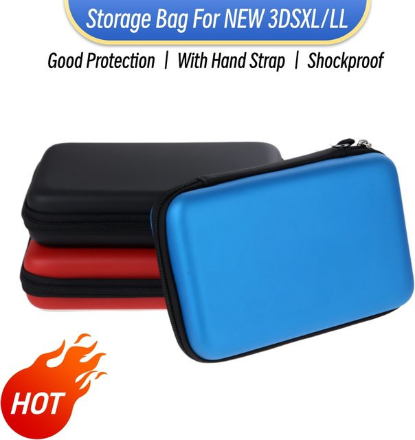 Tragbare Schutzhülle für NEW 3DS XL und New 3DS LL mit Handschlaufe und Kartenfach in Schwarz oder Blau - Bild 1