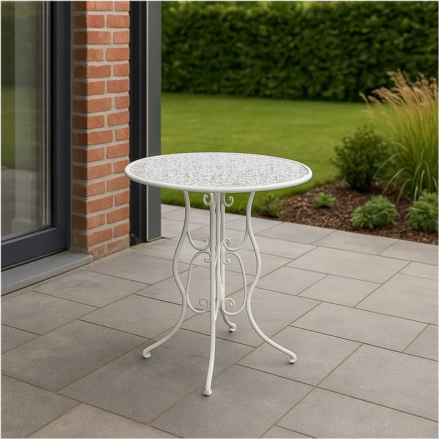 HTI-Line Gartentisch Lani aus Metall in Weiß für Garten, Terrasse und Balkon im Nostalgie-Design - Bild 1