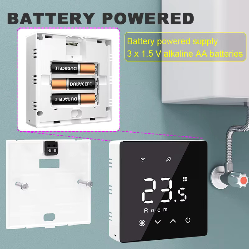 EZAIOT WLAN Smart Thermostat für Gasheizkessel, Tuya WiFi Temperaturregler in Schwarz mit App-Steuerung und Smart Home Integration für Alexa und Google Home - Bild 5