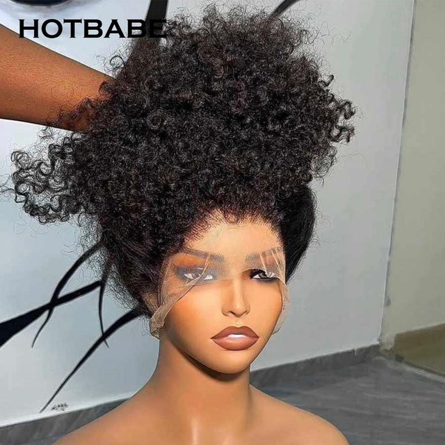 HOTBABE Kinky Curly HD Lace Frontal Perücke, Human Hair - Bild 1