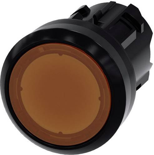 Siemens Leuchtdrucktaster 3SU1001-0AB00-0AA0 mit rundem Kunststoff-Frontring in Schwarz und Amber - Bild 1