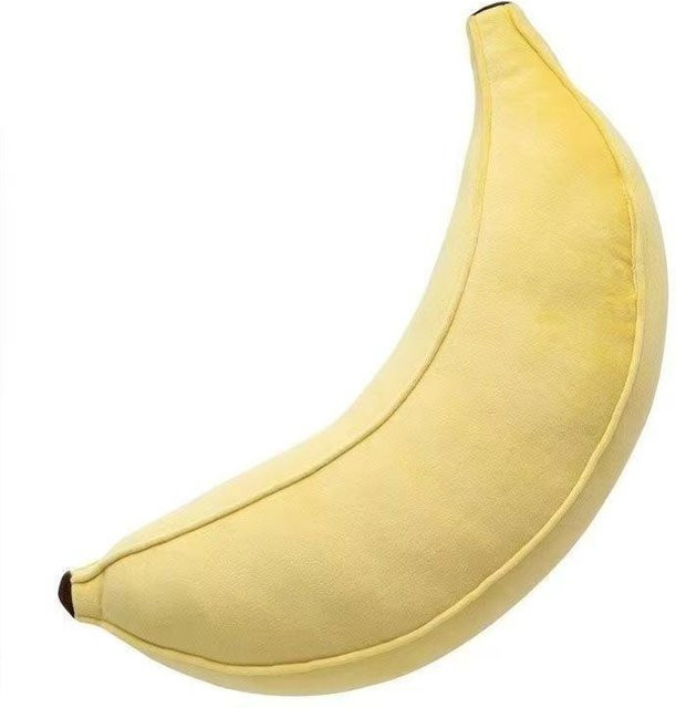 Bananen Kissen aus Plüsch in Gelb, langes Schlafkissen für Studentenzimmer und Erkerfenster, Länge: 120 cm - Bild 1