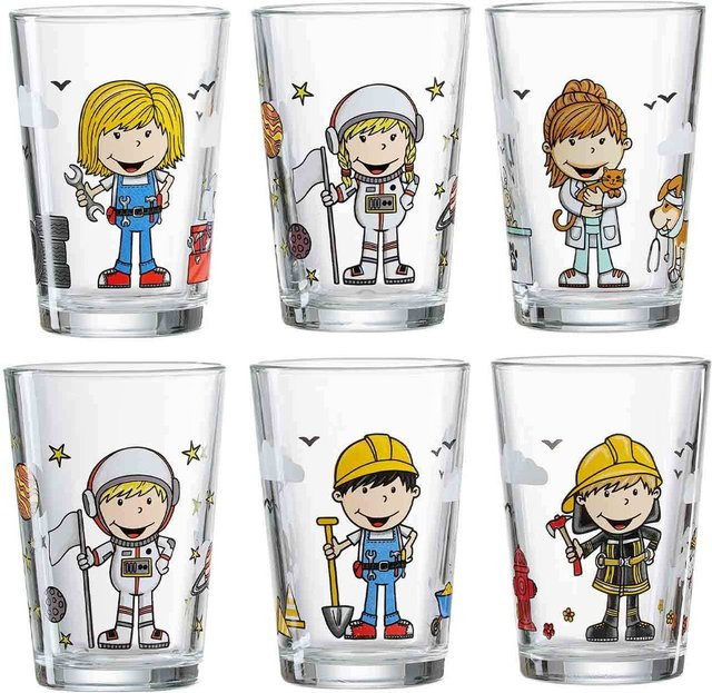 Ritzenhoff Kindergläser Berufe Jungs & Mädchen Tumbler, 6er Set, transparent, 205 ml - Bild 1