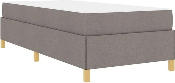 vidaXL Bettrahmen mit Matratze in Taupe, gepolstertes Bett aus Stoff mit Federkern, B/T/H: 90 x 190 x 55 cm
