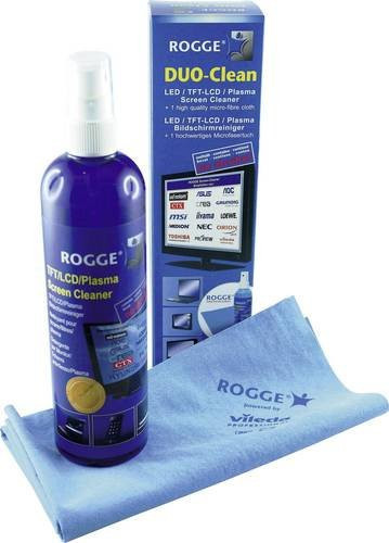 Rogge Bildschirmreiniger Duo-Clean 10025 für TFT, Plasma, LED und LCD mit Reinigungstuch, 250 ml - Bild 1