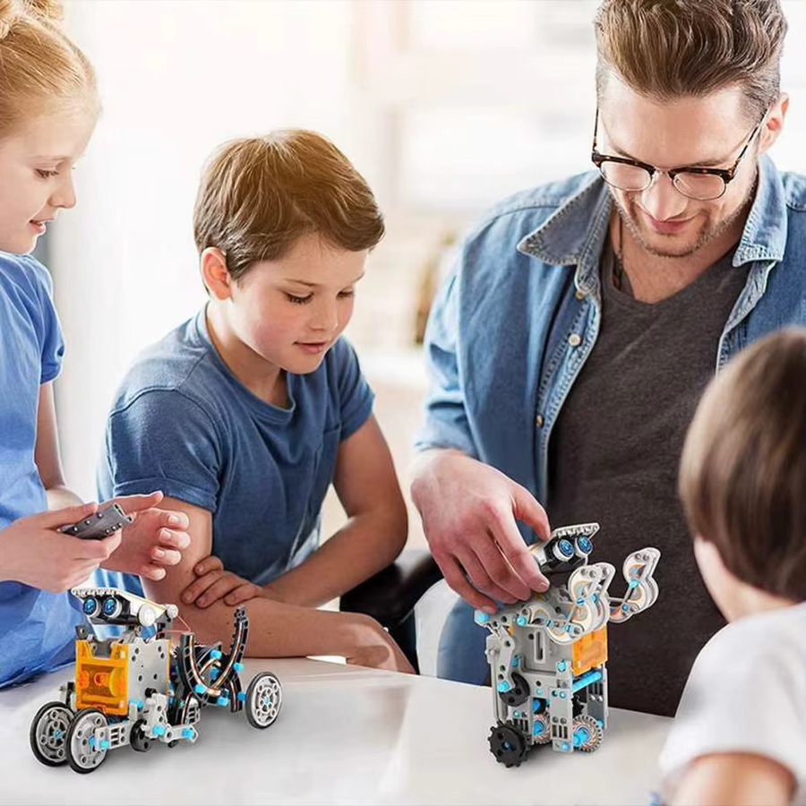 stemedu 13-in-1 solarbetriebenes Roboter-Wissenschaftsset, DIY-Bausteine - Bild 5