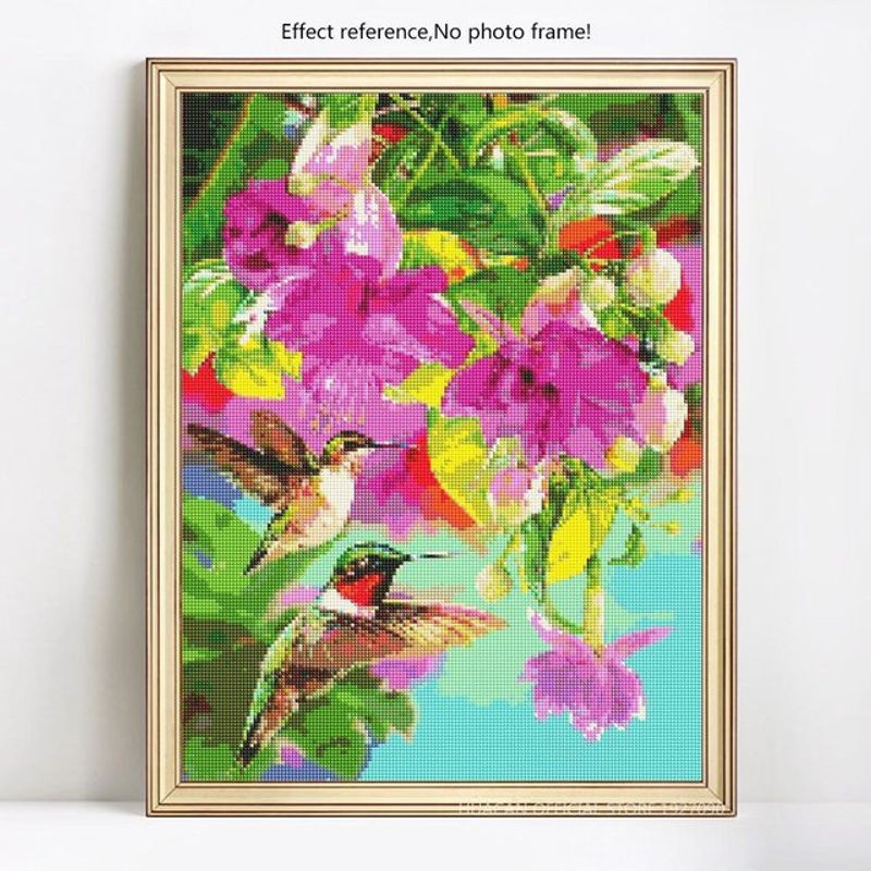 FIYO Diamond Painting 5D DIY Vogel Motiv mit Rundgeschliffenen Strasssteinen, Mehrfarbig, B/H: 20 x 30 cm - Bild 1