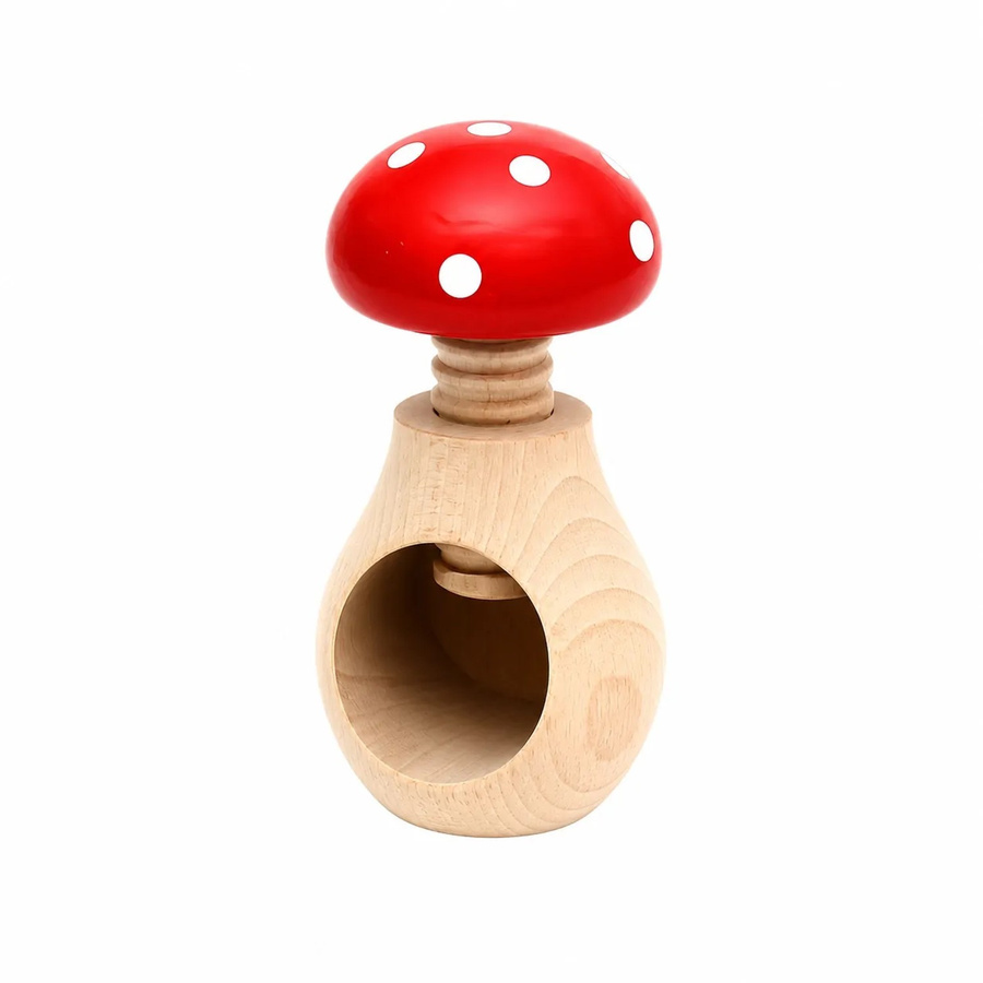 Handgemachter Nussknacker Fliegenpilz von Dekohelden24 in Rot, Drehnussknacker mit Schraubgewinde, B/T/H: 6 x 6 x 10 cm - Bild 2