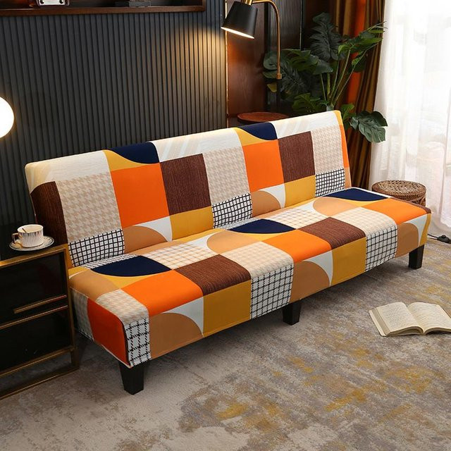 Bestbags Stretch Futon Überwurf Armloser Sofabezug mit elastischem Boden, Mehrfarbig, L 185-210 cm - Bild 1