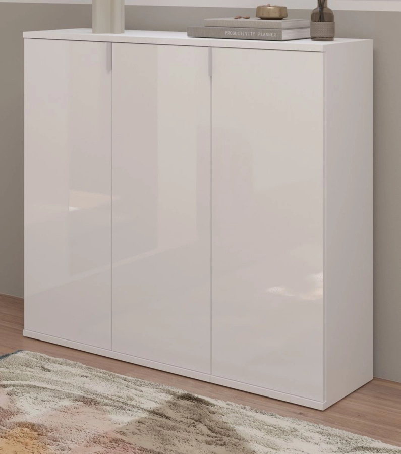 Inn.Furn Kommode SystemX in Weiß Hochglanz, B/H: 91 x 99 cm - Bild 2