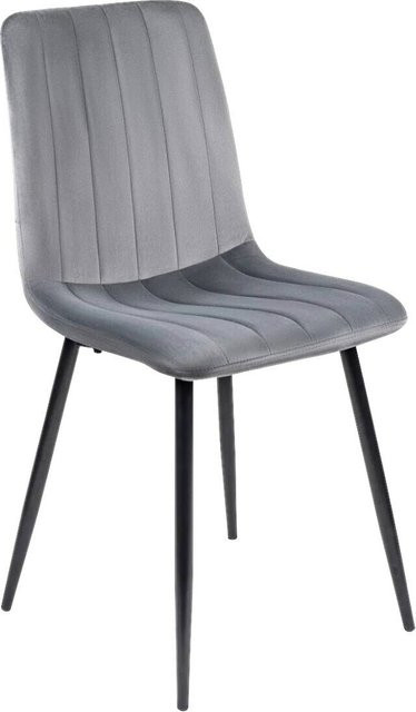 WIPMEB Stuhl IBIS in Grau aus Velourstoff und Metall, B/H/T: 43 x 90,5 x 50 cm - Bild 1