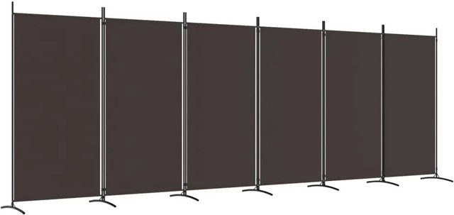 vidaXL Paravent 6-teilig Braun aus Stoff und Eisen B/H: 520 x 180 cm - Bild 1