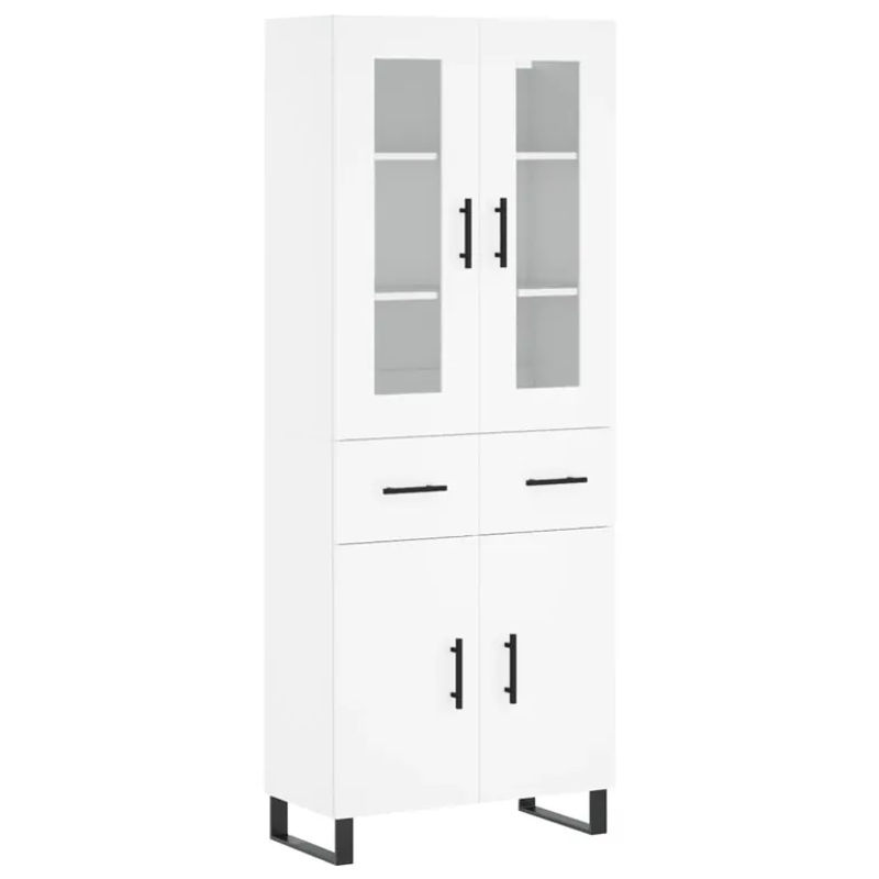 Vidaxl Vitrinenschrank Modern, Weiß, B: 69,5 cm, T: 34 cm, H: 180 cm - Bild 2