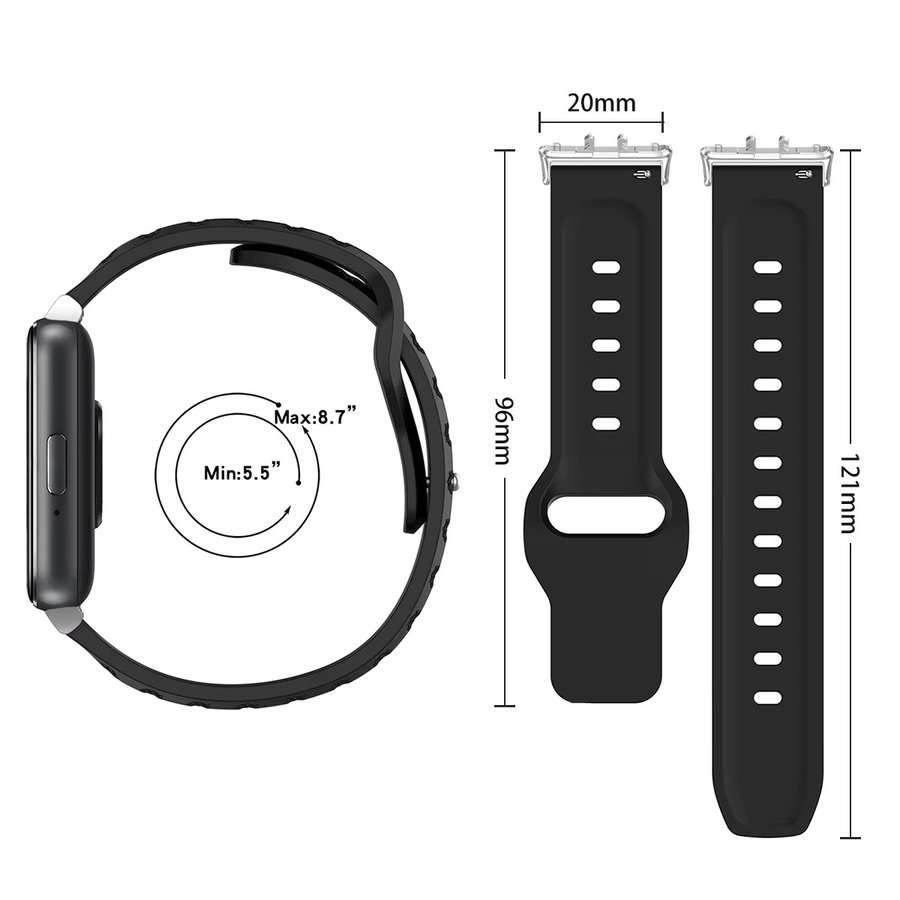 Samsung Uhrenarmband Silikon, Schwarz, Samsung Galaxy Fit 3, Unisex - Bild 3
