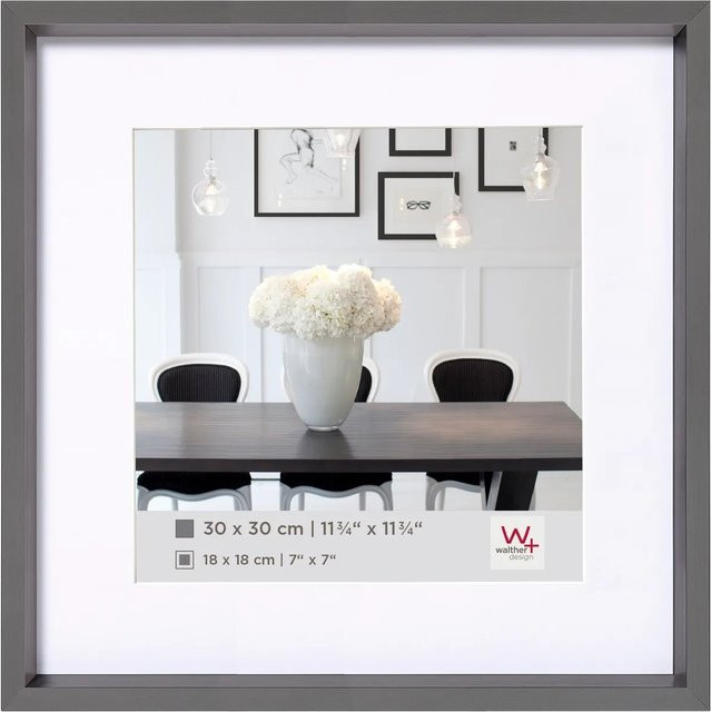 Walther Design Steel Style Kunststoff Bilderrahmen in Schwarz oder Grau für 10 x 15 cm - Bild 1