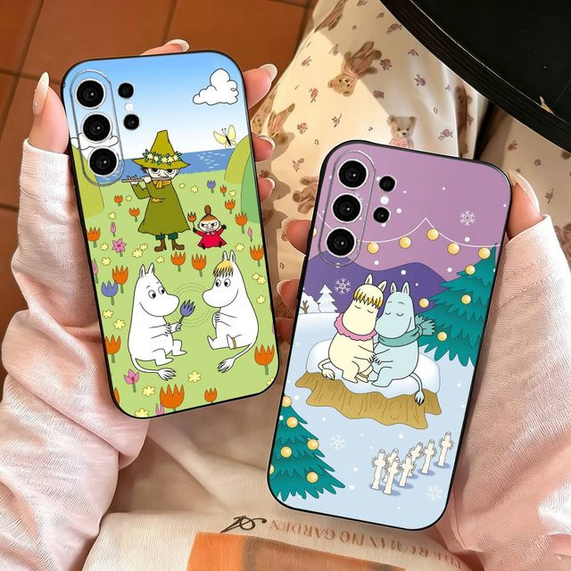 Moomins Handyhülle für Samsung Galaxy S25 S24 S23 S22 S21 S20 Ultra Plus FE Note 10 5G in Schwarz und Multicolour - Bild 1