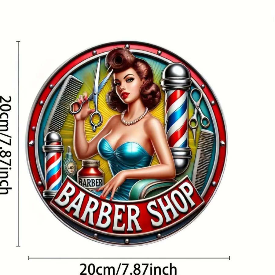 Potdemiel Sexy Lady Friseur-Wandkunst zur Wandmontage für Salons und Schönheitsräume - Bild 3