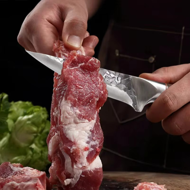 GuanQi Ausbeinmesser mit Holzgriff und Schutzhülle für Fleisch, BBQ und Küche - Bild 2