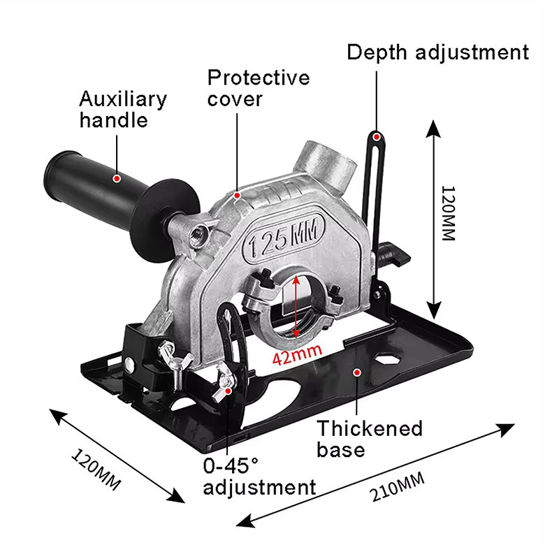 Dreamburgh Hardware-Winkelschleiferhalterung für Sägeblätter bis 125 mm Durchmesser, multifunktionales Zubehör für Heimwerker - Bild 3