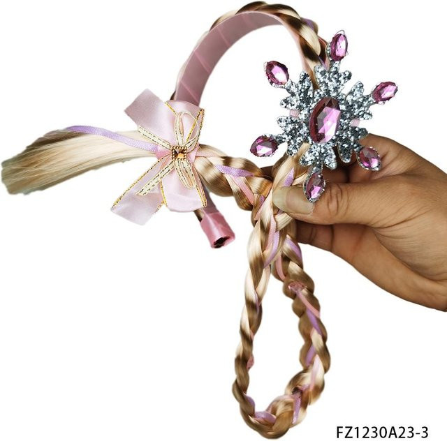 PESENAR Prinzessin Rapunzel Verkleidungsperücken, Haarbands mit Blumenverzierungen, Zubehör - Bild 1