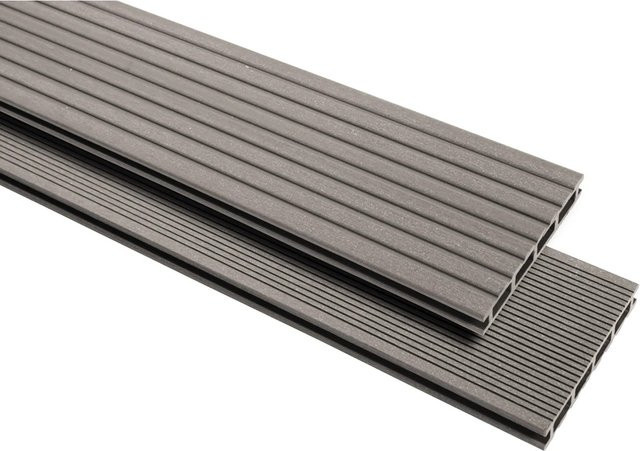 GartenLand WPC Terrassendiele Vintage Silbergrau genutet und geriffelt Hohlkammer B: 14,5 cm, H: 2,5 cm, L: 500 cm - Bild 1