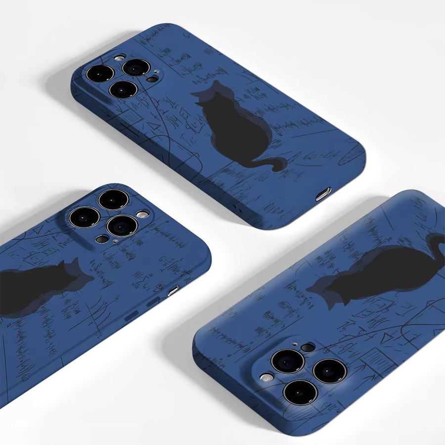 Math Cat Handyhülle für iPhone 17 16 15 14 13 Pro Max Plus mit Magnetfunktion in Blau - Bild 3