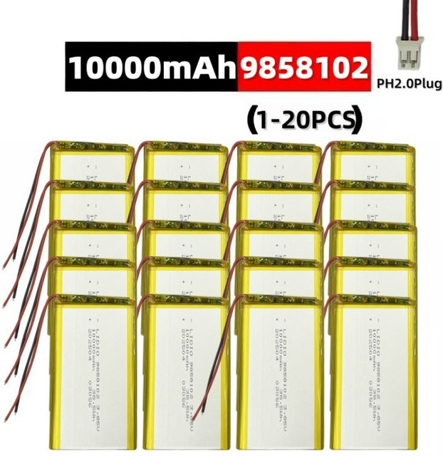 Li-Polymer-Lithium-Batterie 10000mAh 3,8V für Power Bank und Tablet, Maße: 102 x 58 x 9,8 mm - Bild 1