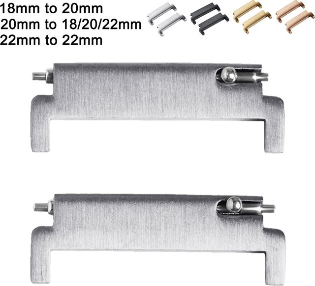 HQstrap Uhrenband Adapter, Edelstahl, Unisex, 20mm bis 22mm - Bild 1