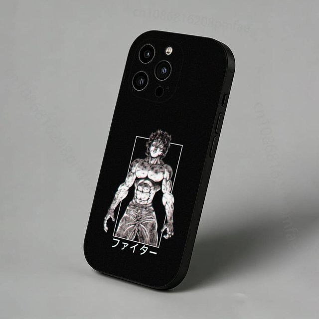 Schutzhülle im Anime B-Baki Hanma Design für Apple iPhone Modelle in Schwarz - Bild 1