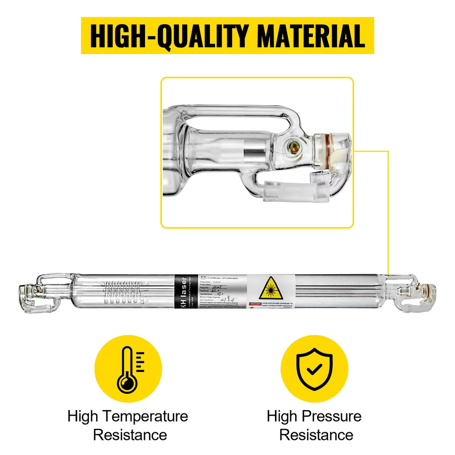 CO2-Glaslaserröhre für Lasergravierer und Schneidemaschinen, Außendurchmesser: 50 mm, transparent - Bild 1