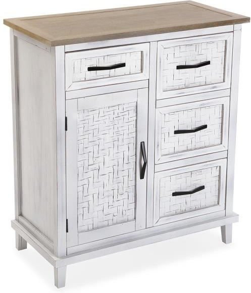 Kommode VERSA Maggie aus MDF-Holz in Weiß und Braun, B/T/H: 80,5 x 35 x 70 cm - Bild 1