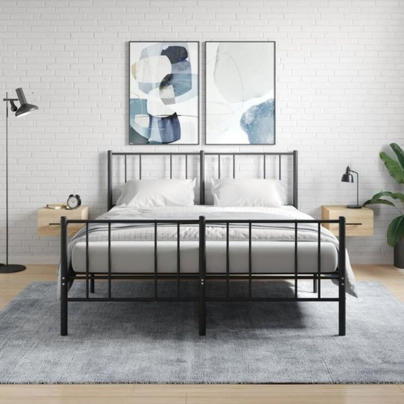 Vidaxl Wand-Nachttische 2er-Set in Sonoma-Eiche, Braun, B/T/H: 35 x 35 x 20 cm - Bild 1