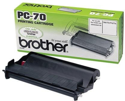 Brother PC-70 Thermotransferrolle und Kassette in Schwarz - Bild 1