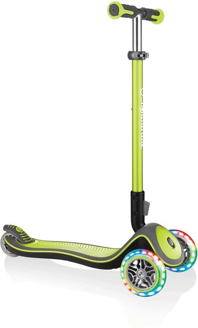 Globber Elite Deluxe Lights Tretroller mit LED-Rollen Lime Grün ab 3 Jahren - Bild 1