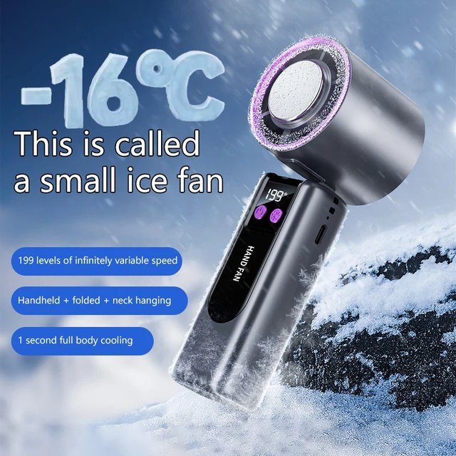 MIJIA Tragbarer Mini-Hochgeschwindigkeits-Kühlventilator mit 199 Gängen, Digitale Anzeige und USB-Aufladung - Bild 1