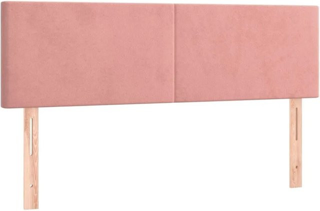 vidaXL Kopfteile 2er Set aus Samt in Rosa, gepolsterte Paneele mit Lärchenholz, B/T/H: 72 x 5 x 78/88 cm - Bild 1