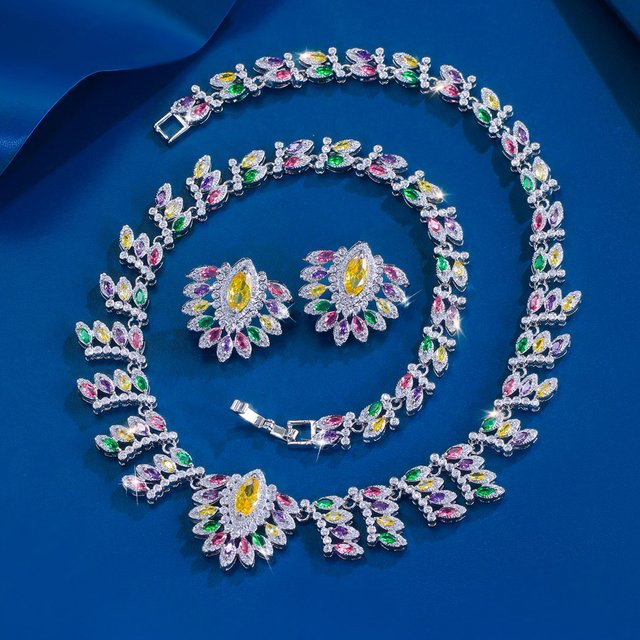 ThreeGraces Schmuckset, Zirkonia, bunt, Damen - Bild 1