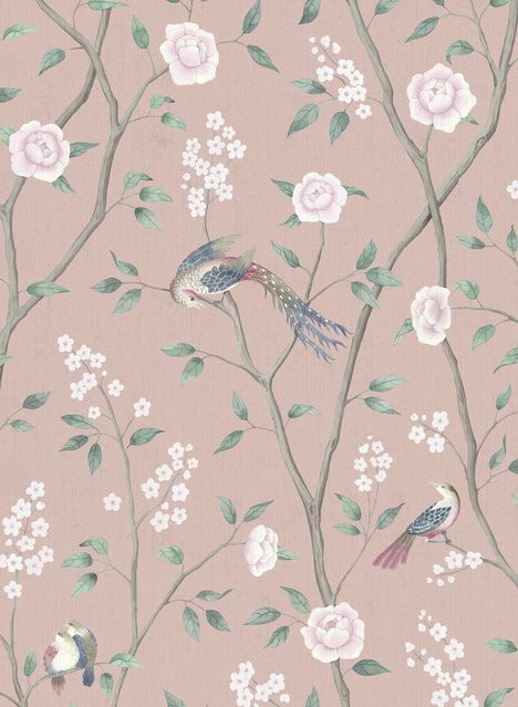 BoråsTapeter Wallpaper Paradise Birds - 1901 Tapete mit Vogelmotiv in Rose aus Vlies - Bild 1