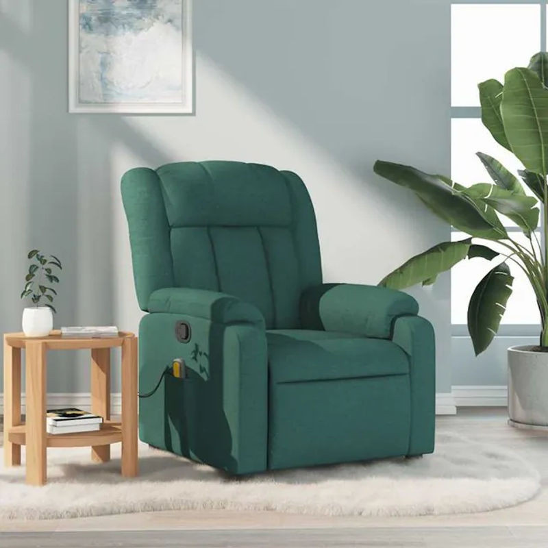 Vidaxl Ausklappbarer Massagesessel in Grün mit Stoffbezug im modernen Design - Bild 1